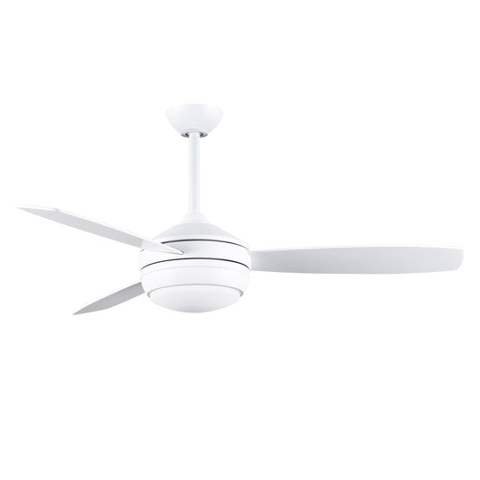 Matthews Fan Company Atlas T-24 52 Matte White Ceiling Fan With Plywood Blade In Matte White/Brushed Nickel Finish
