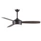 Matthews Fan Company Atlas T-24 52 Textured Bronze Ceiling Fan With Plywood Blade In Gray Ash/Walnut Finish