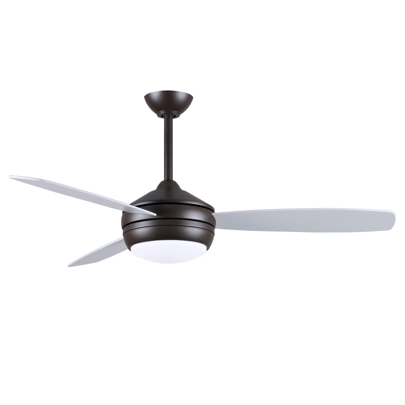 Matthews Fan Company Atlas T-24 52 Textured Bronze Ceiling Fan With Plywood Blade In Matte White/Brushed Nickel Finish