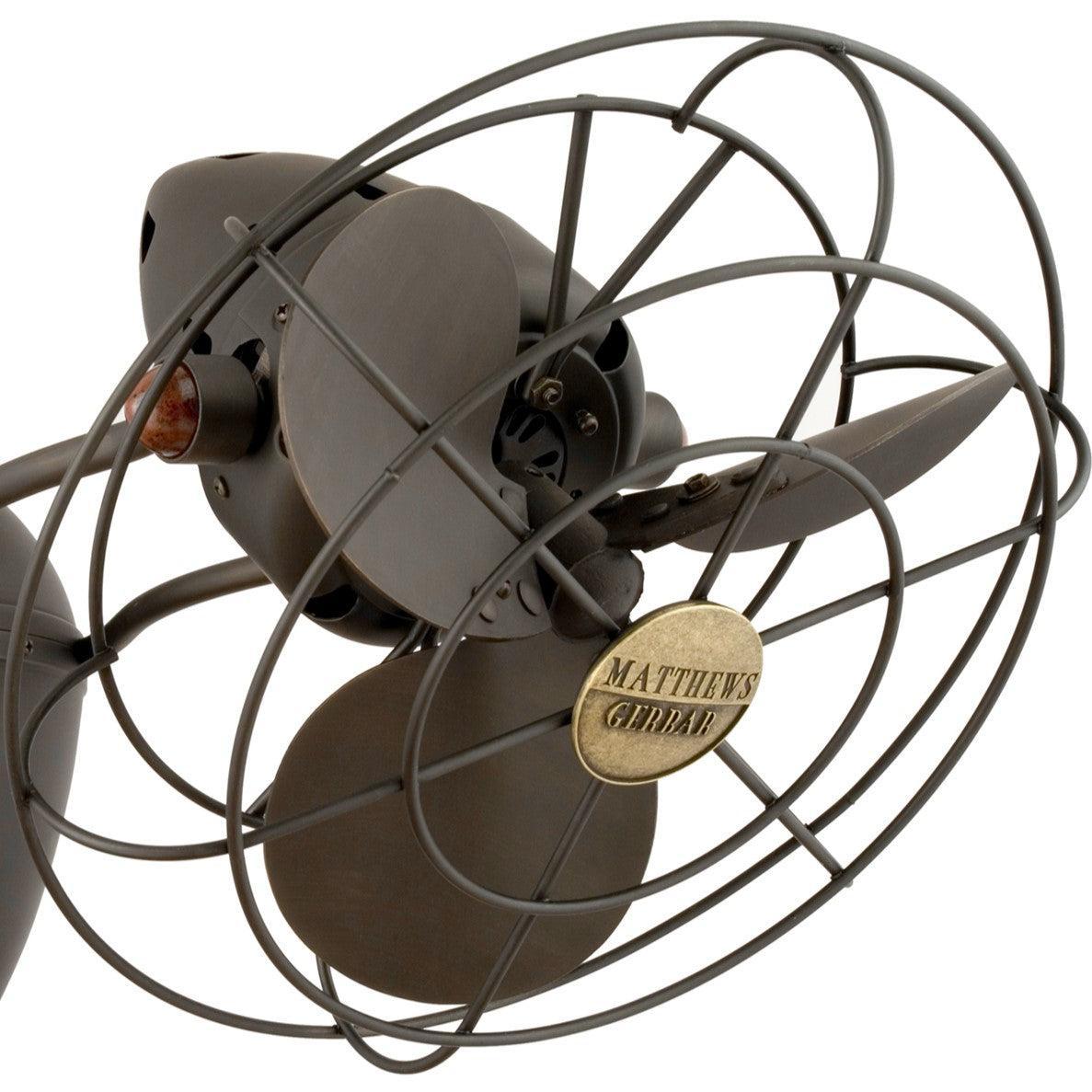 Matthews Fan Company Matthews-Gerbar 13" Aluminum Fan Head With Decorative Cage in Bronze Finish