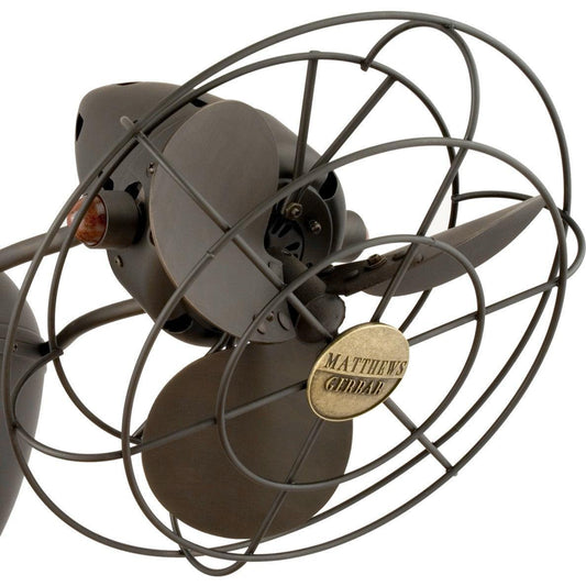 Matthews Fan Company Matthews-Gerbar 13" Aluminum Fan Head With Decorative Cage in Bronze Finish