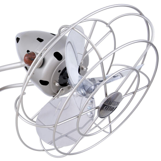 Matthews Fan Company Matthews-Gerbar 13" Aluminum Fan Head With Decorative Cage in Brushed Nickel Finish