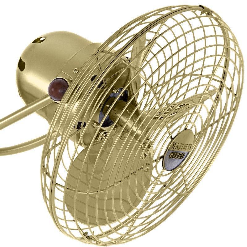 Matthews Fan Company Matthews-Gerbar 13" Aluminum Fan Head With Safety Cage in Brushed Brass Finish