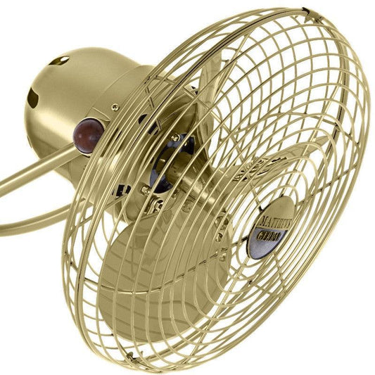 Matthews Fan Company Matthews-Gerbar 13" Aluminum Fan Head With Safety Cage in Brushed Brass Finish