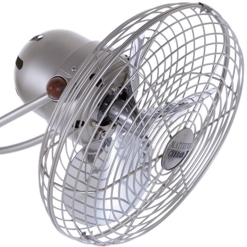 Matthews Fan Company Matthews-Gerbar 13" Aluminum Fan Head With Safety Cage in Brushed Nickel Finish