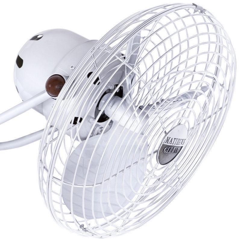 Matthews Fan Company Matthews-Gerbar 13" Aluminum Fan Head With Safety Cage in Gloss White Finish