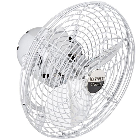 Matthews Fan Company Matthews-Gerbar 13" Aluminum Fan Head With Safety Cage in Polished Chrome Finish
