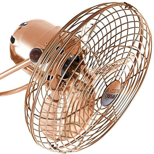 Matthews Fan Company Matthews-Gerbar 13" Aluminum Fan Head With Safety Cage in Polished Copper Finish