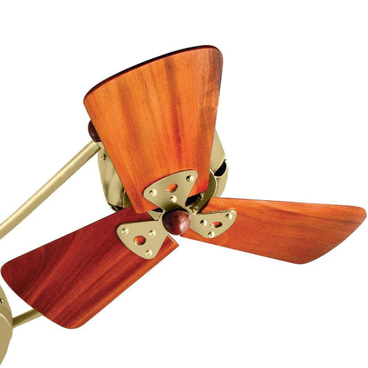 Matthews Fan Company Matthews-Gerbar 13" Brazilian Mahogany Blade Set in Brushed Brass Finish