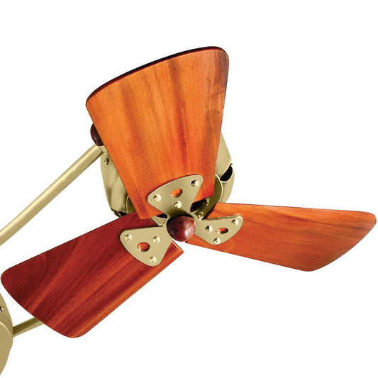 Matthews Fan Company Matthews-Gerbar 16" Brazilian Mahogany Blade Set in Brushed Brass Finish