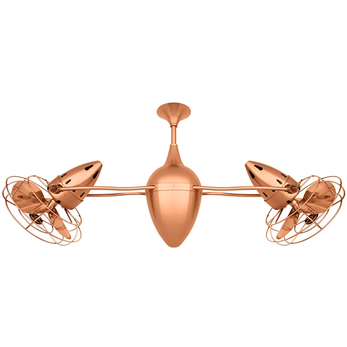 Matthews Fan Company Matthews-Gerbar Ar Ruthiane 46" Bullet-Shaped Rotational Ceiling Fan With 10" Downrod and Metal Blades in Brushed Copper Finish