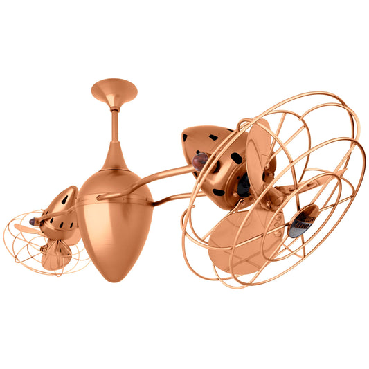 Matthews Fan Company Matthews-Gerbar Ar Ruthiane 46" Bullet-Shaped Rotational Ceiling Fan With 10" Downrod and Metal Blades in Brushed Copper Finish