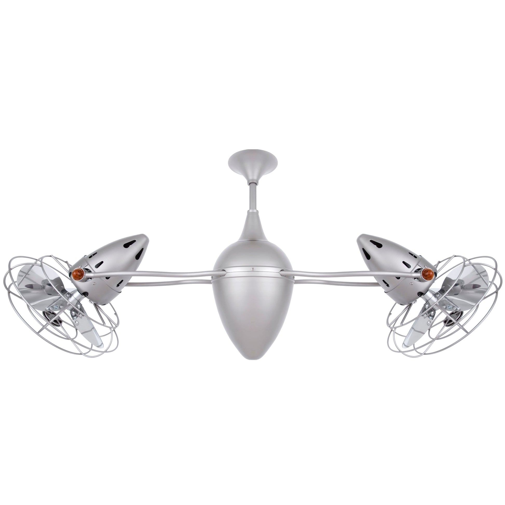 Matthews Fan Company Matthews-Gerbar Ar Ruthiane 46" Bullet-Shaped Rotational Ceiling Fan With 10" Downrod and Metal Blades in Brushed Nickel Finish