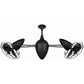 Matthews Fan Company Matthews-Gerbar Ar Ruthiane 46" Bullet-Shaped Rotational Ceiling Fan With 10" Downrod and Metal Blades in Matte Black Finish