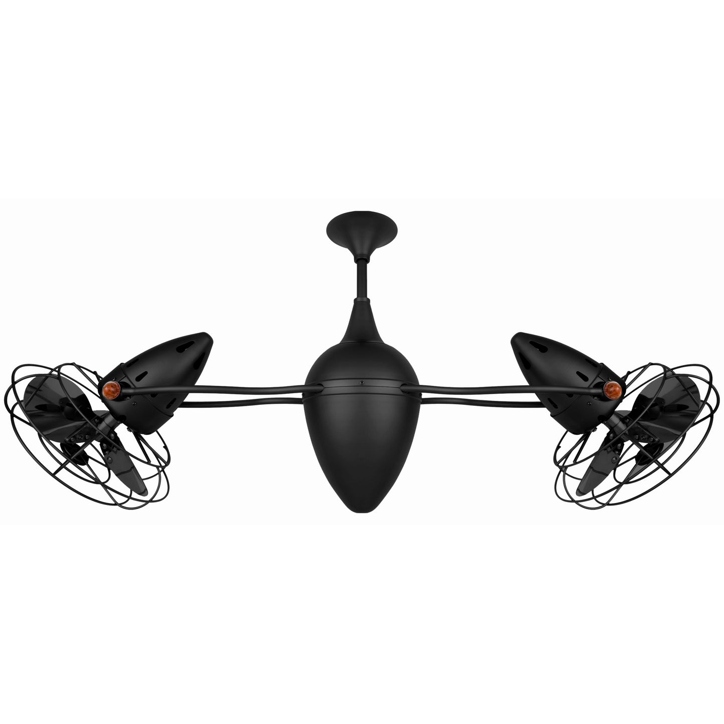 Matthews Fan Company Matthews-Gerbar Ar Ruthiane 46" Bullet-Shaped Rotational Ceiling Fan With 10" Downrod and Metal Blades in Matte Black Finish