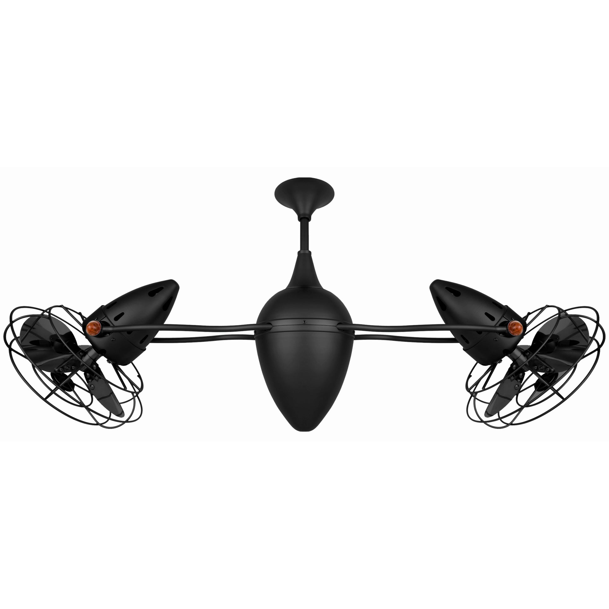 Matthews Fan Company Matthews-Gerbar Ar Ruthiane 46" Bullet-Shaped Rotational Ceiling Fan With 10" Downrod and Metal Blades in Matte Black Finish