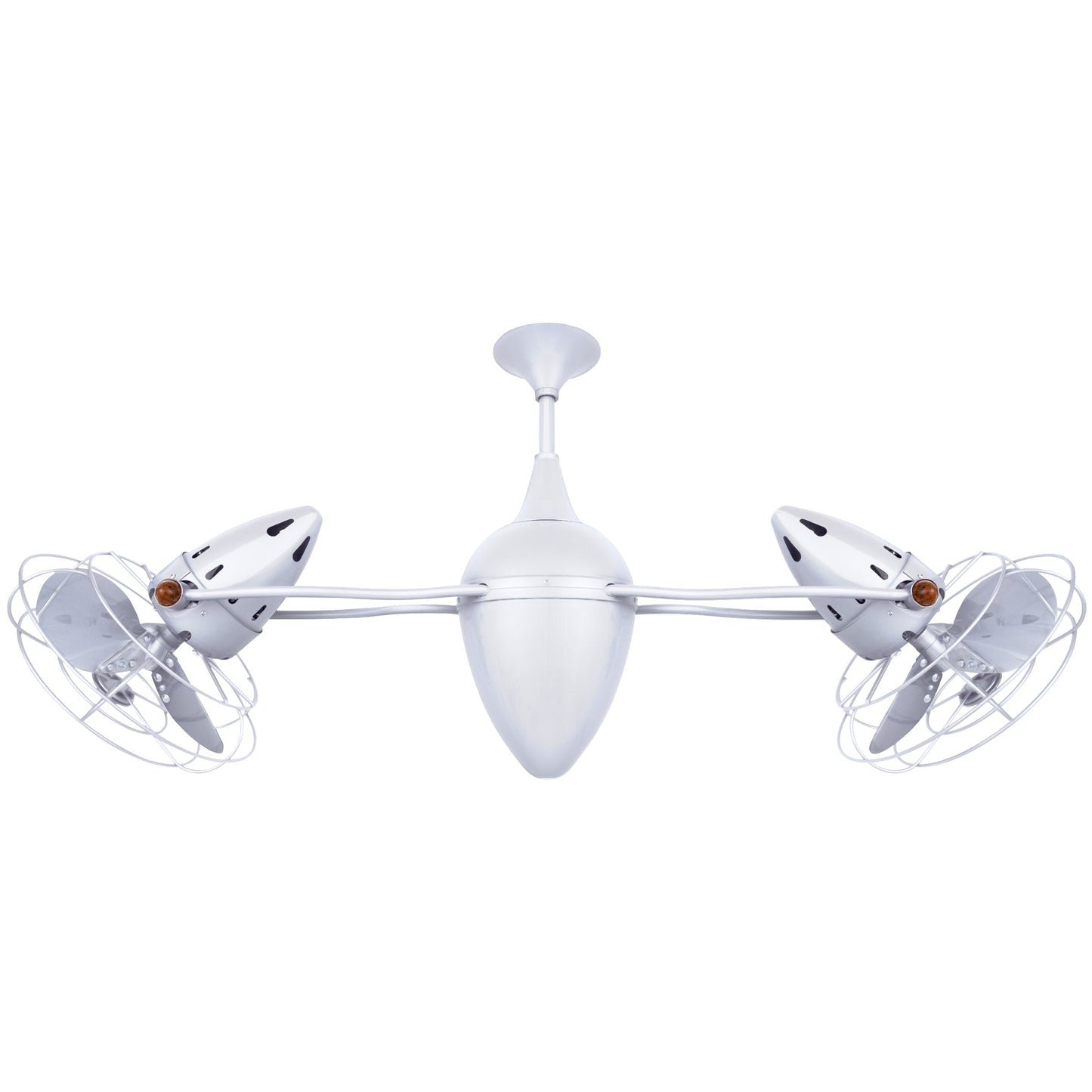 Matthews Fan Company Matthews-Gerbar Ar Ruthiane 46" Bullet-Shaped Rotational Ceiling Fan With 10" Downrod and Metal Blades in White Finish