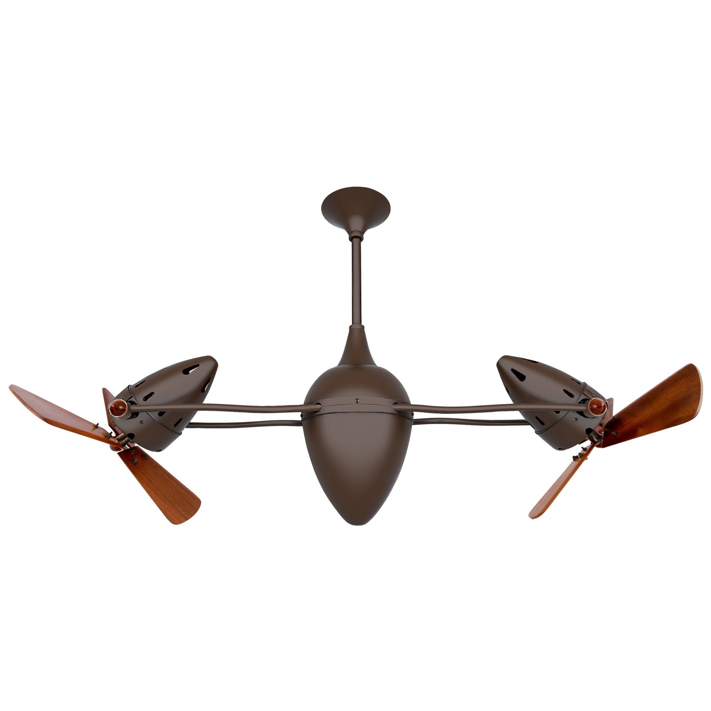 Matthews Fan Company Matthews-Gerbar Ar Ruthiane 48" Bullet-Shaped Rotational Ceiling Fan With 10" Downrod and Wood Blades in Bronzette Finish