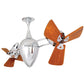 Matthews Fan Company Matthews-Gerbar Ar Ruthiane 48" Bullet-Shaped Rotational Ceiling Fan With 10" Downrod and Wood Blades in Chrome Finish With Damp Location Protection