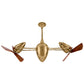 Matthews Fan Company Matthews-Gerbar Ar Ruthiane 48" Bullet-Shaped Rotational Ceiling Fan With 10" Downrod and Wood Blades in Polished Brass Finish