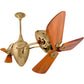 Matthews Fan Company Matthews-Gerbar Ar Ruthiane 48" Bullet-Shaped Rotational Ceiling Fan With 10" Downrod and Wood Blades in Polished Brass Finish