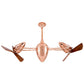 Matthews Fan Company Matthews-Gerbar Ar Ruthiane 48" Bullet-Shaped Rotational Ceiling Fan With 10" Downrod and Wood Blades in Polished Copper Finish