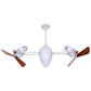 Matthews Fan Company Matthews-Gerbar Ar Ruthiane 48" Bullet-Shaped Rotational Ceiling Fan With 10" Downrod and Wood Blades in White Finish