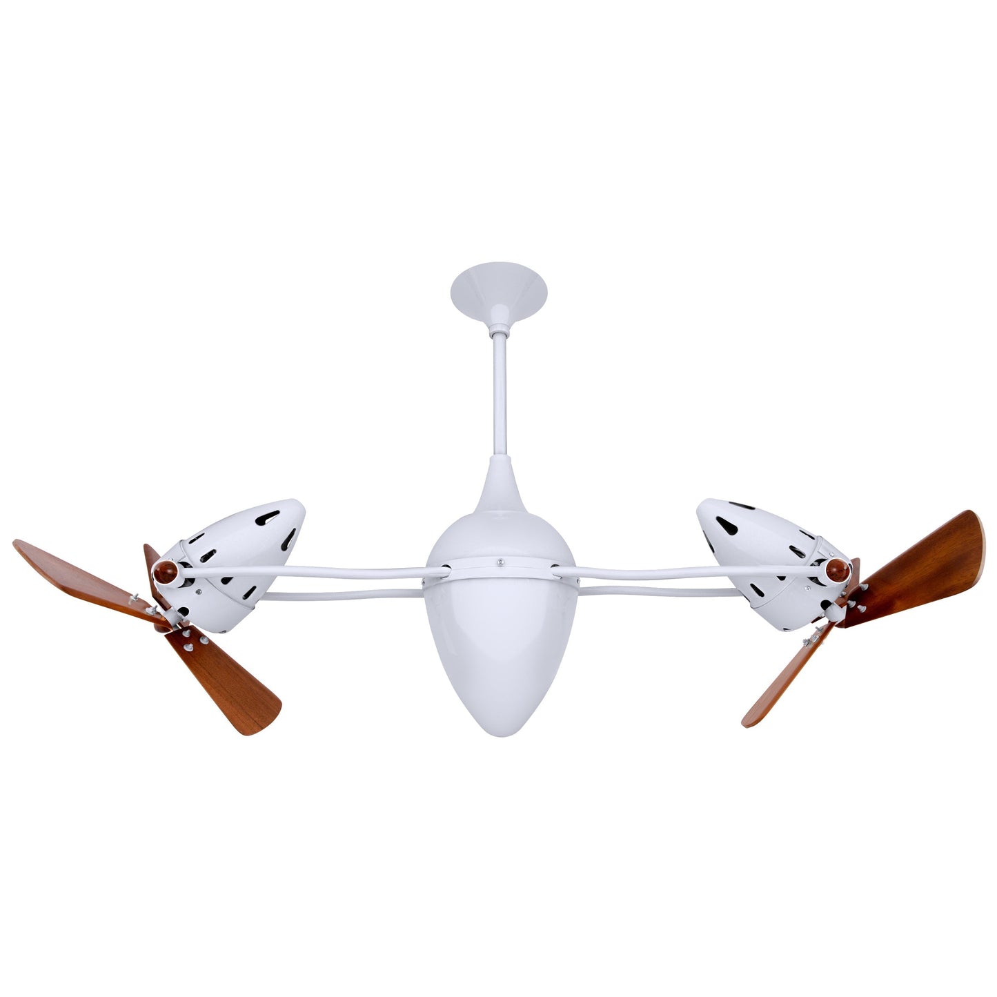 Matthews Fan Company Matthews-Gerbar Ar Ruthiane 48" Bullet-Shaped Rotational Ceiling Fan With 10" Downrod and Wood Blades in White Finish