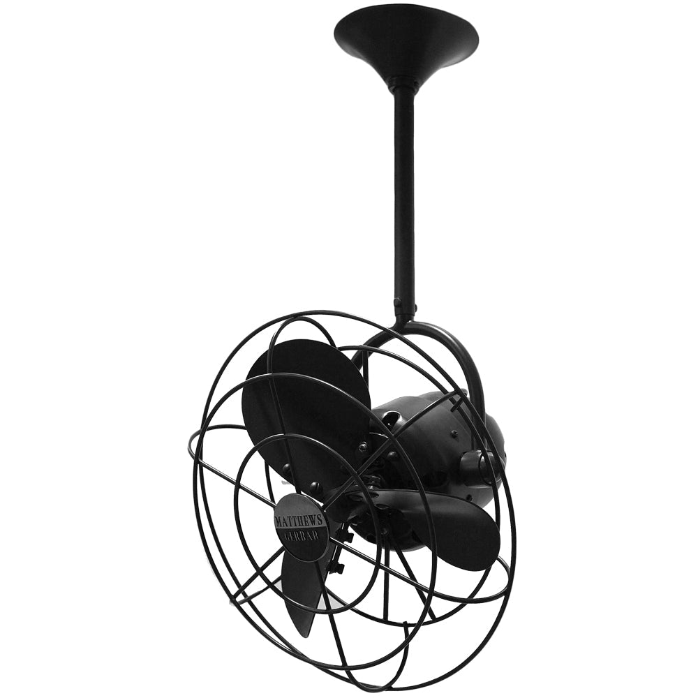 Matthews Fan Company Matthews-Gerbar Bianca Direcional 13" Ceiling Fan With 10" Downrod and Metal Blades in Black Nickel Finish