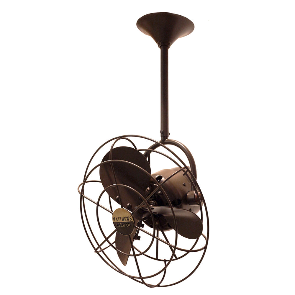 Matthews Fan Company Matthews-Gerbar Bianca Direcional 13" Ceiling Fan With 10" Downrod and Metal Blades in Bronzette Finish