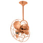 Matthews Fan Company Matthews-Gerbar Bianca Direcional 13" Ceiling Fan With 10" Downrod and Metal Blades in Brushed Copper Finish