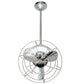 Matthews Fan Company Matthews-Gerbar Bianca Direcional 13" Ceiling Fan With 10" Downrod and Metal Blades in Chrome Finish With Damp Location Protection