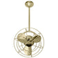 Matthews Fan Company Matthews-Gerbar Bianca Direcional 13" Ceiling Fan With 10" Downrod and Metal Blades in Polished Brass Finish