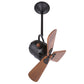 Matthews Fan Company Matthews-Gerbar Bianca Direcional 16" Ceiling Fan With 10" Downrod and Wood Blades in Black Finish