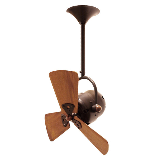 Matthews Fan Company Matthews-Gerbar Bianca Direcional 16" Ceiling Fan With 10" Downrod and Wood Blades in Bronzette Finish