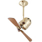 Matthews Fan Company Matthews-Gerbar Bianca Direcional 16" Ceiling Fan With 10" Downrod and Wood Blades in Brushed Brass Finish