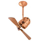 Matthews Fan Company Matthews-Gerbar Bianca Direcional 16" Ceiling Fan With 10" Downrod and Wood Blades in Brushed Copper Finish