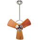 Matthews Fan Company Matthews-Gerbar Bianca Direcional 16" Ceiling Fan With 10" Downrod and Wood Blades in Chrome Finish With Damp Location Protection