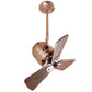 Matthews Fan Company Matthews-Gerbar Bianca Direcional 16" Ceiling Fan With 10" Downrod and Wood Blades in Polished Copper Finish