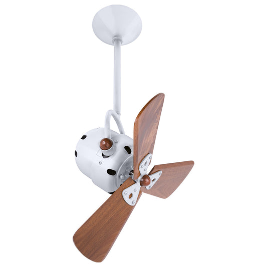 Matthews Fan Company Matthews-Gerbar Bianca Direcional 16" Ceiling Fan With 10" Downrod and Wood Blades in White Finish