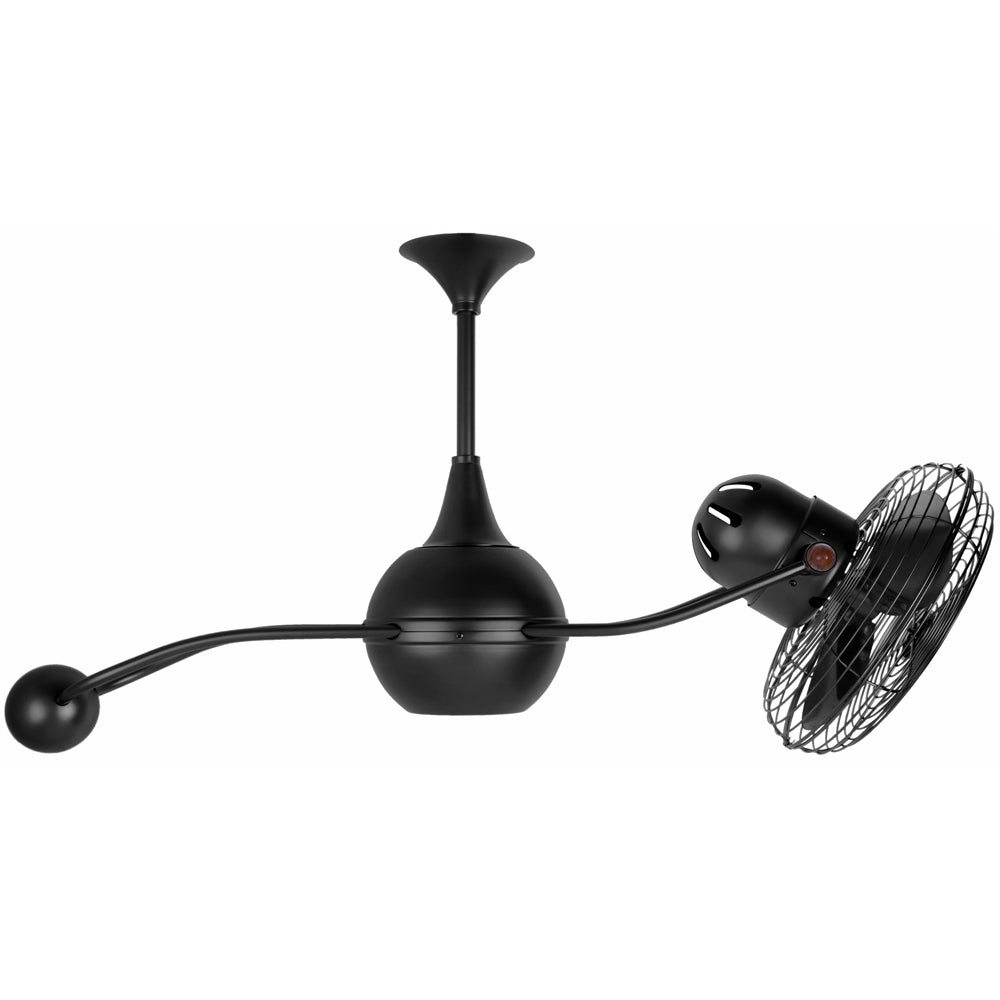 Matthews Fan Company Matthews-Gerbar Brisa 2000 40" Rotational Ceiling Fan With 10" Downrod and Metal Blades in Black Finish