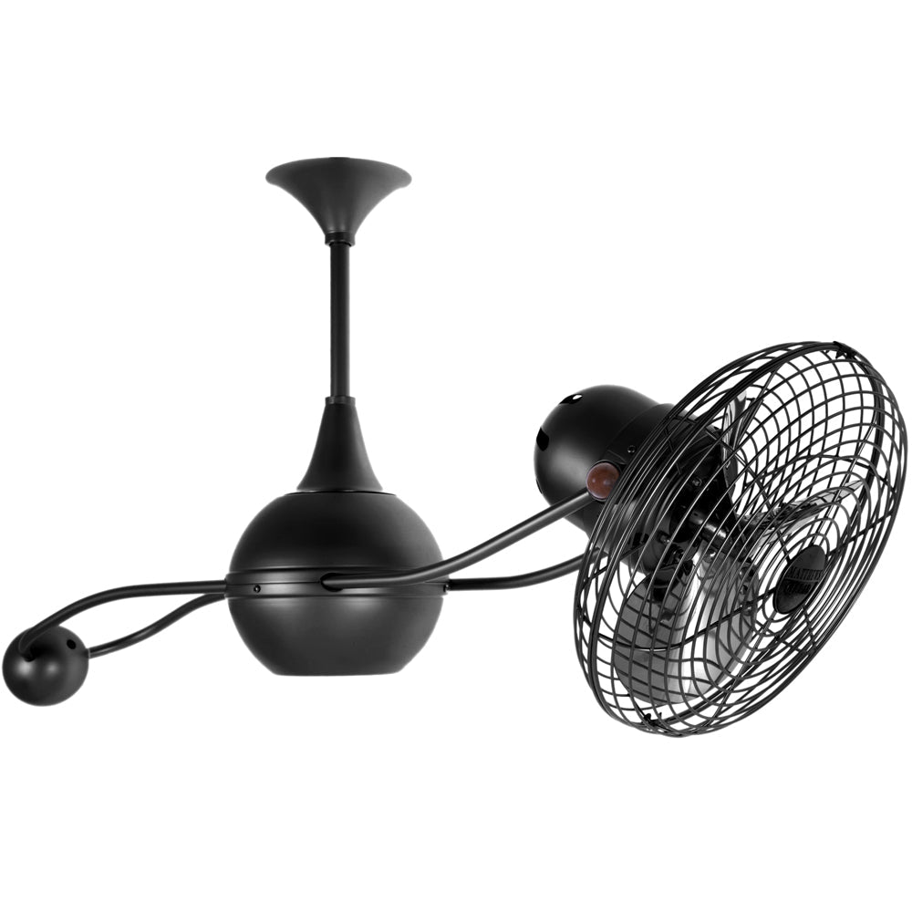 Matthews Fan Company Matthews-Gerbar Brisa 2000 40" Rotational Ceiling Fan With 10" Downrod and Metal Blades in Black Finish