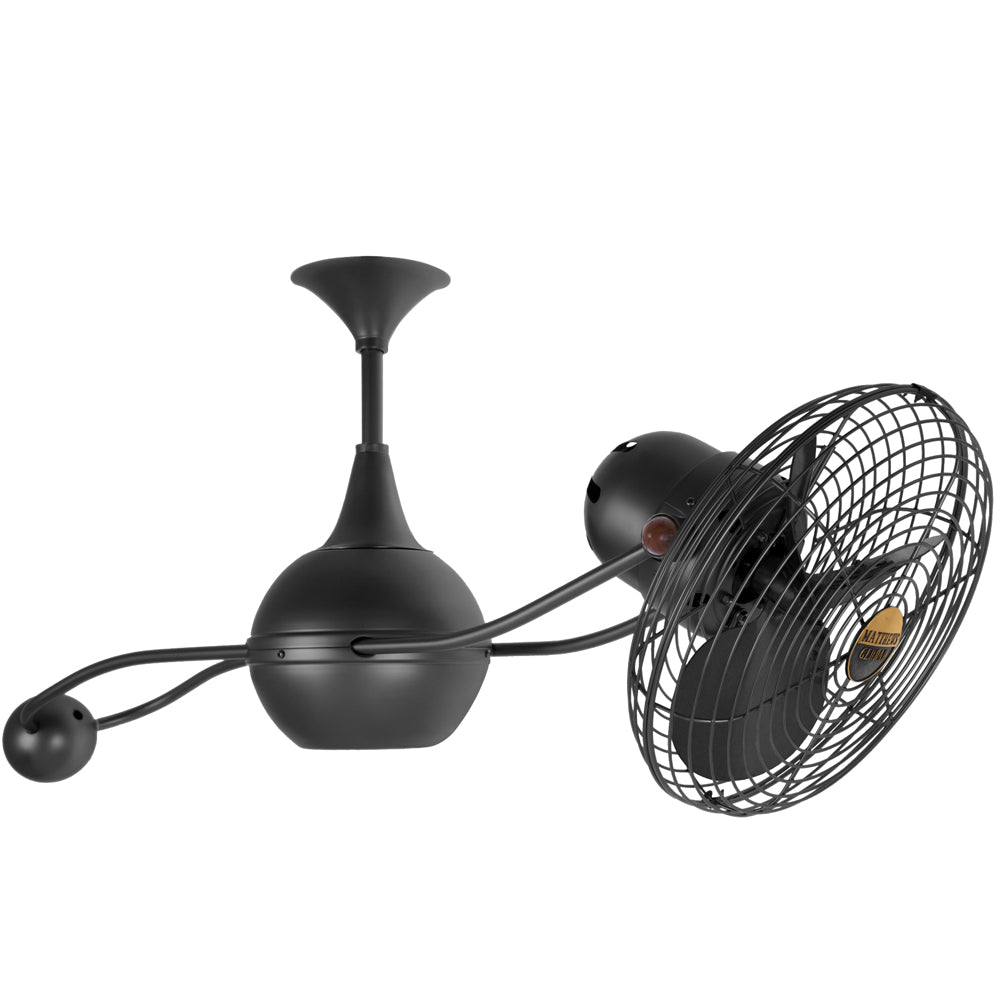 Matthews Fan Company Matthews-Gerbar Brisa 2000 40" Rotational Ceiling Fan With 10" Downrod and Metal Blades in Black Nickel Finish