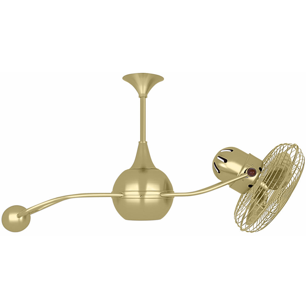 Matthews Fan Company Matthews-Gerbar Brisa 2000 40" Rotational Ceiling Fan With 10" Downrod and Metal Blades in Brushed Brass Finish