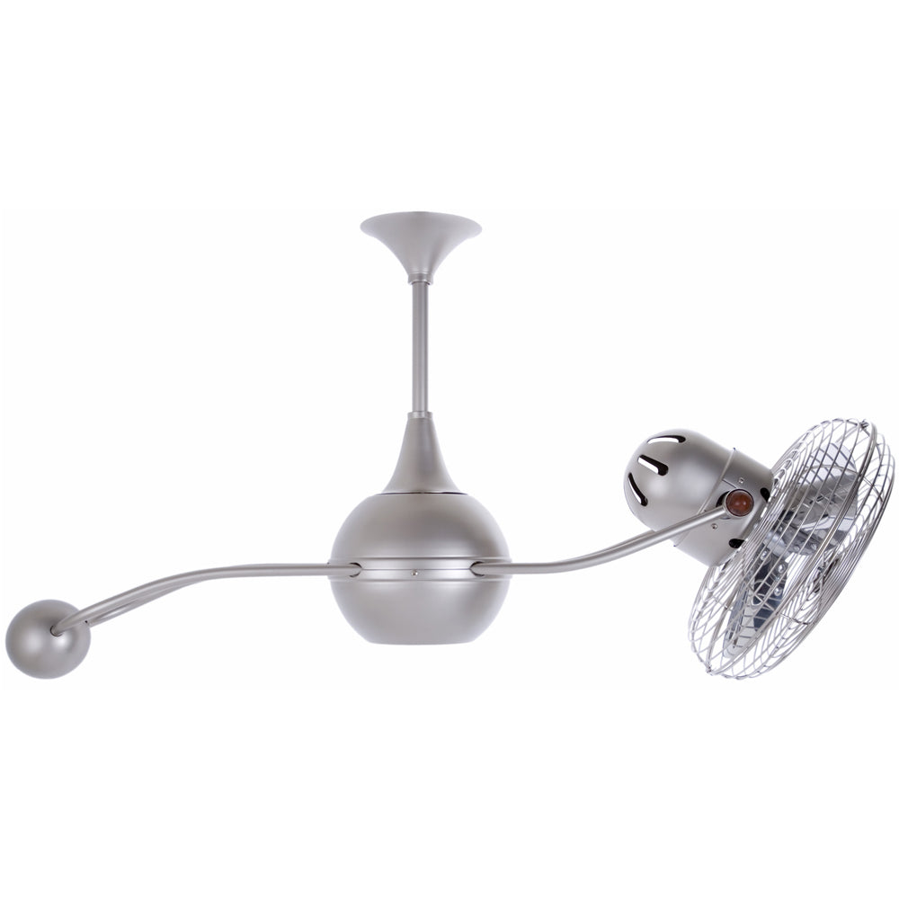 Matthews Fan Company Matthews-Gerbar Brisa 2000 40" Rotational Ceiling Fan With 10" Downrod and Metal Blades in Brushed Nickel Finish