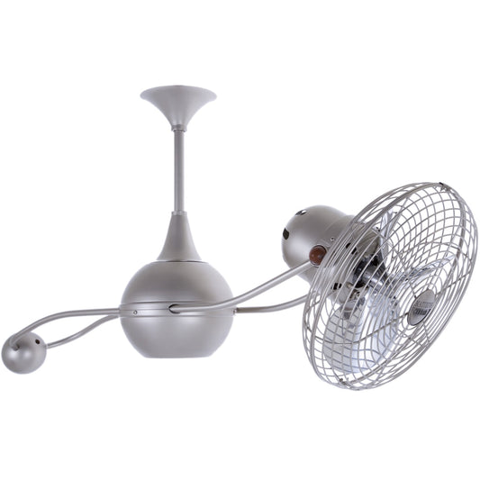 Matthews Fan Company Matthews-Gerbar Brisa 2000 40" Rotational Ceiling Fan With 10" Downrod and Metal Blades in Brushed Nickel Finish