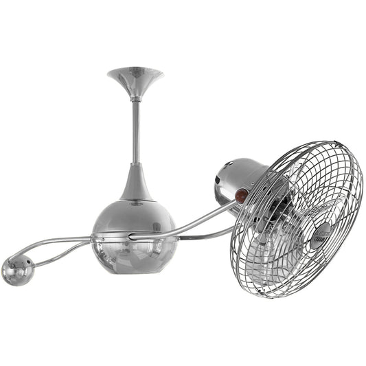 Matthews Fan Company Matthews-Gerbar Brisa 2000 40" Rotational Ceiling Fan With 10" Downrod and Metal Blades in Chrome Finish