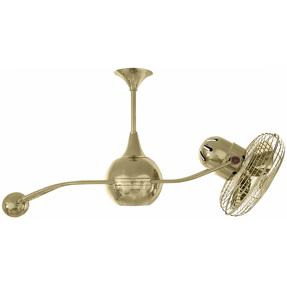 Matthews Fan Company Matthews-Gerbar Brisa 2000 40" Rotational Ceiling Fan With 10" Downrod and Metal Blades in Polished Brass Finish