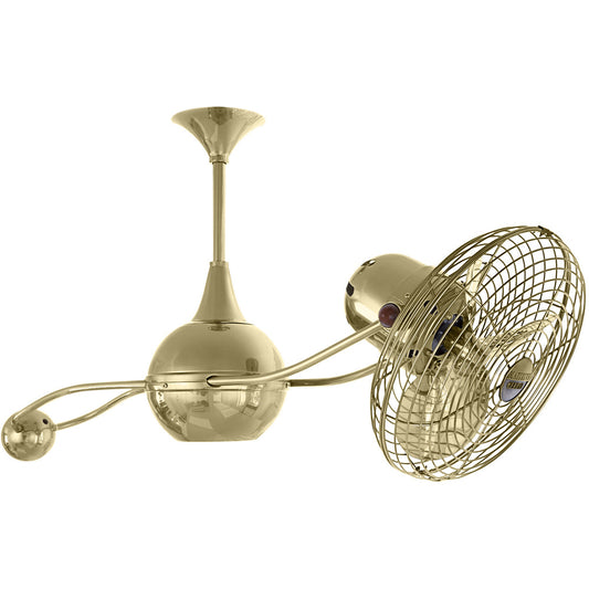 Matthews Fan Company Matthews-Gerbar Brisa 2000 40" Rotational Ceiling Fan With 10" Downrod and Metal Blades in Polished Brass Finish