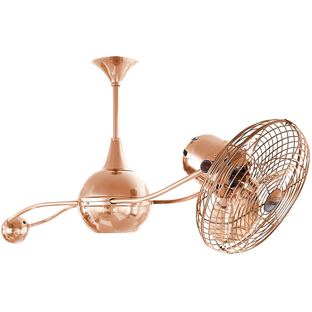 Matthews Fan Company Matthews-Gerbar Brisa 2000 40" Rotational Ceiling Fan With 10" Downrod and Metal Blades in Polished Copper Finish